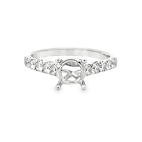 18kt White Gold Cathedral Natural Diamonds Semi-Mount Ring (0.49ct)