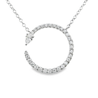 18kt White Gold Natural Circle Pendant (.30ct)