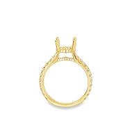 18K Yellow Gold Natural Round Diamond Semi-Mount Ring (.66ct)