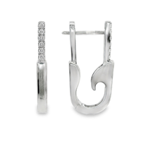 18kt White Gold Round Natural Diamond Drop Earrings (.08ct)