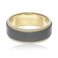 Triton Tunsten Raw and 18kt White Gold 8.0mm Wedding Ring