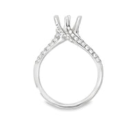 18kt White Gold Twist Natural Diamonds Semi-Mount Ring (0.35ct)