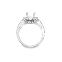 18kt White Gold Halo Natural Diamonds Semi-Mount Ring (1.03ct)