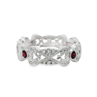 18kt White Gold Round Natural Diamonds and Retangular Cushion Natural Tourmalines Ring (0.54ct)