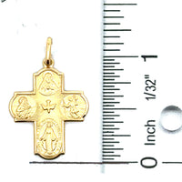 18kt Yellow Gold Italian Made Four Way Cross (3.06g)
