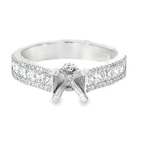 18kt White Gold Channel Natural Diamonds Semi-Mount Ring (0.9ct)
