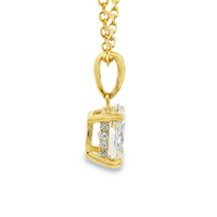 18kt Yellow Gold Lab-Grown Oval Diamond and Natural Round Diamonds Pendant (2.09ct)