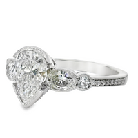 18kt White Gold Natural Pear Diamond Engagement Ring (1.62ct)