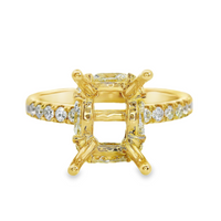 18kt Yellow Gold Natural Round and Marquise Diamond Semi-Mount Ring (.77ct)