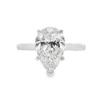 18kt White Gold Lab-Grown Pear and Natural Round Diamond Hidden Halo Engagement Ring (2.11ct)