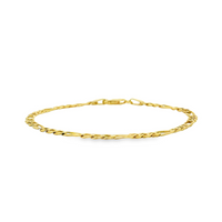 14kt Yellow Gold 7.5" 3.4mm Figaro Bracelet (2.9g)