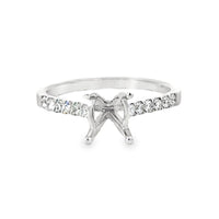 18kt White Gold Contemporary Natural Diamonds Semi-Mount Ring (0.32ct)