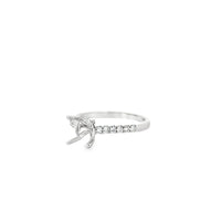 18kt White Gold Contemporary Natural Diamonds Semi-Mount Ring (0.32ct)