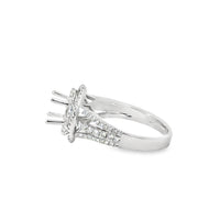 18kt White Gold Double Halo Natural Diamonds Semi-Mount Ring (0.83ct)