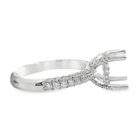18kt White Gold Natural Diamond Hidden Halo Semi-Mount Ring (.71ct)
