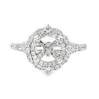18kt White Gold Halo Natural Diamonds Semi-Mount Ring (0.52ct)