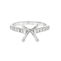 18kt White Gold Contemporary Natural Diamonds Semi-Mount Ring (0.42ct)