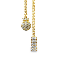 18kt Yellow Gold 32" Full-Cut Diamond Adjustable Lariat Necklace (.69ct)
