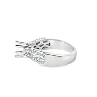 18kt White Gold Natural Baguette and Round Diamond Semi-Mount Ring (.71ctw)