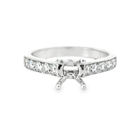 18kt White Gold Contemporary Natural Diamonds Semi-Mount Ring (0.45ct)