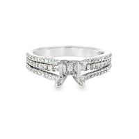 18kt White Gold Split Shank Natural Diamonds Semi-Mount Ring (0.45ct)
