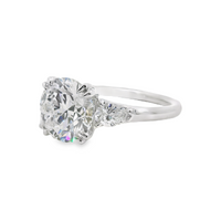 18kt White Gold Lab-Grown Round & Pear Diamonds Engagement Ring (3.08ct)