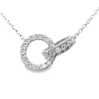 18kt White Gold Natural Round Diamond Pendant (.33ct)