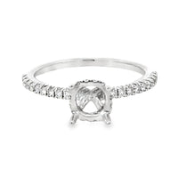 18kt White Gold Hidden Halo Natural Diamonds Semi-Mount Ring (0.24ct)