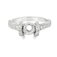 18kt White Gold Pave Natural Diamonds Semi-Mount Ring (0.55ct)