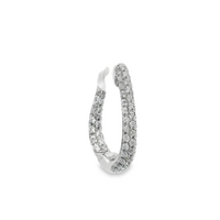 18kt White Gold Natural Round Diamonds Medium Hoop Earrings (1.31ct)