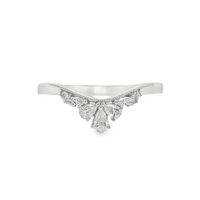 Platinum Natural Pear & Marquise Diamond Wedding Ring (.23ct)
