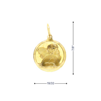 18kt Yellow Gold Italian Made Cherub Disc Charm (1.27g)