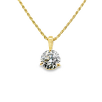 14kt Yellow Gold Lab-Grown Diamond Solitaire Pendant (2.5ct)