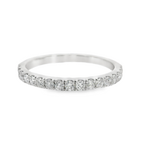 18kt White Gold Natural Round Diamond Prong Set Wedding Ring (0.36ct)
