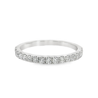 18kt White Gold Natural Round Diamond Prong Set Wedding Ring (0.36ct)