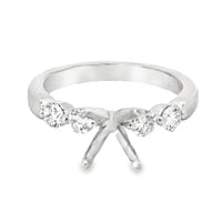 18kt White Gold Shared Prong Natural Diamonds Semi-Mount Ring (0.44ct)