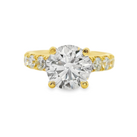 18kt Yellow Gold Lab-Grown Round Diamond Engagement Ring (4.49ct)