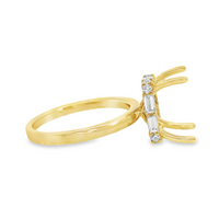 18kt Yellow Gold Natural Baguette Diamond Semi-Mount Ring (.13ct)