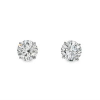 14kt White Gold Lab-Grown Round Diamond Stud Earrings (2.55ct)