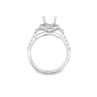 18kt White Gold Halo Natural Diamonds Semi-Mount Ring (0.62ct)