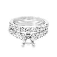 18kt White Gold Prong Set Natural Diamonds Semi-Mount Ring (1.19ct)
