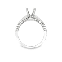 18kt White Gold Contemporary Natural Diamonds Semi-Mount Ring (0.42ct)