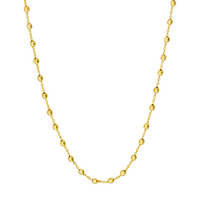 Yellow-Plated Sterling Silver 2.5mm Diamond Cut Bead Station 10" Anklet