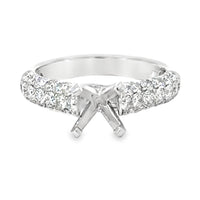 18kt White Gold Pave Natural Diamonds Semi-Mount Ring (1.05ct)