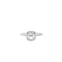 18kt White Gold Halo Natural Diamonds Semi-Mount Ring (0.44ct)