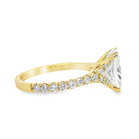 14kt Yellow Gold Lab-Grown Cushion and Round Diamonds Engagement Ring (3.54ct)