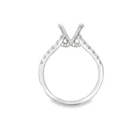 18kt White Gold Contemporary Natural Diamonds Semi-Mount Ring (0.42ct)