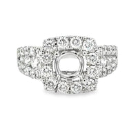 14kt White Gold Halo Natural Diamonds Semi-Mount Ring (1.28ct)