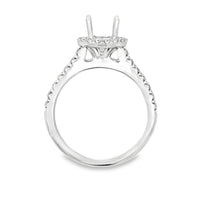 18kt White Gold Halo Natural Diamonds Semi-Mount Ring (0.37ct)
