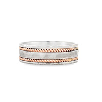 Artcarved 14kt Two-Tone Gold 7mm Rope Edge Wedding Ring